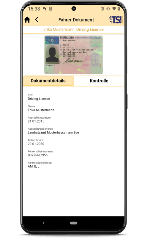 Fahrerdokumente mobil einsehen mit TSI Connect